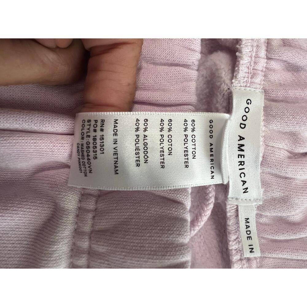 NWT 2XL Plus Good American Cotton Candy Pink Fleece Velour Wide Leg Sweatpants - Picture 5 of 7